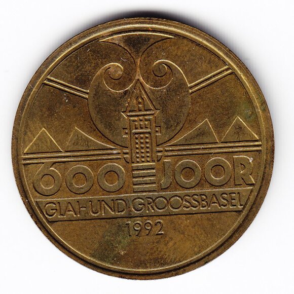 1992 Switzerland 5 Franken Medal (b86) - Picture 2 of 2